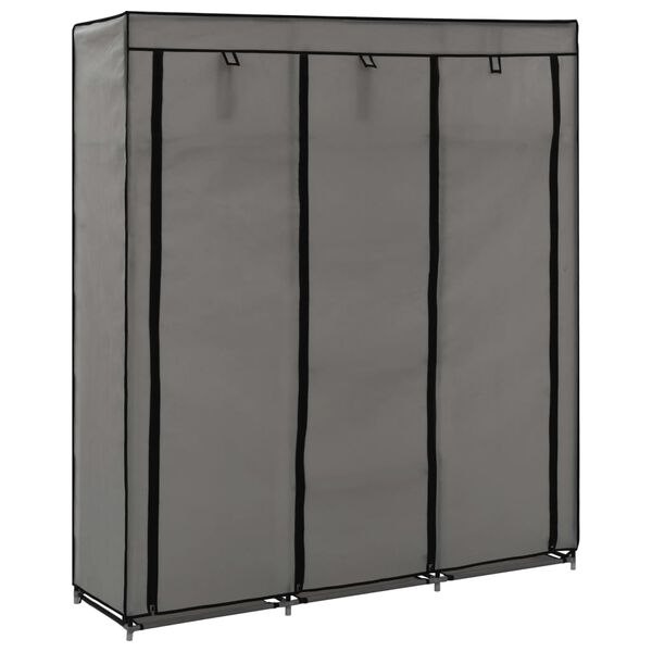 vidaXL Wardrobe Grey Non-woven fabric Medium Collapsible Wardrobe