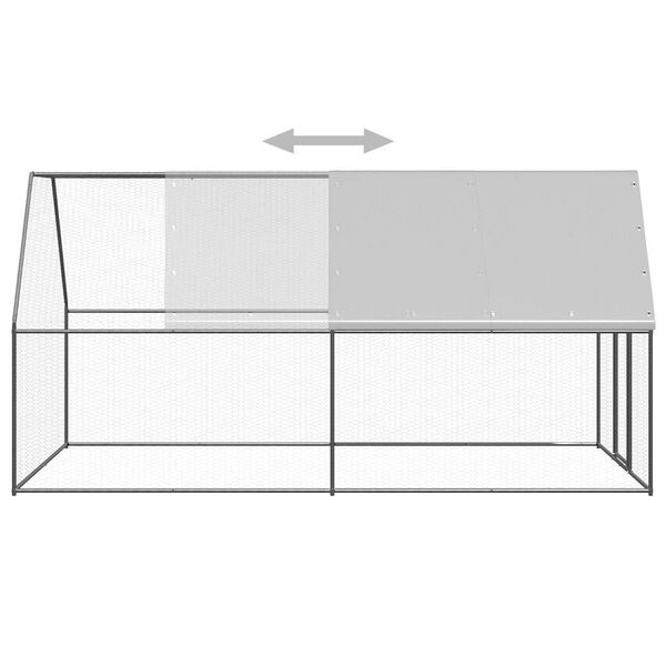 vidaXL Chicken Cage Silver and Grey Galvanized Steel Large Durable