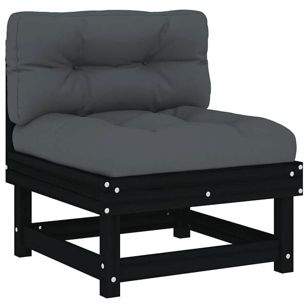 vidaXL Middle Sofa Black, Anthracite