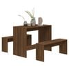 vidaXL Dining Set Brown Oak Engineered Wood Medium Seats 4 Dining Set