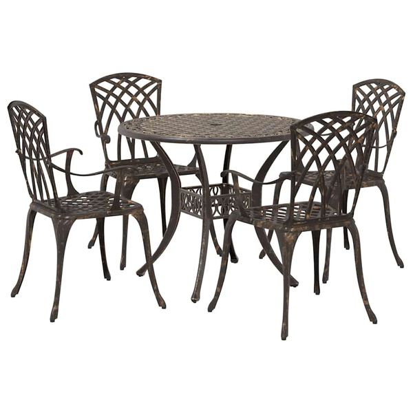 vidaXL Garden Dining Set 5 pcs Bronze 35.4" x 35.4" x 29.5