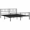 vidaXL Metal Bed Frame Black Steel 76 x 80 in Modern Metal Bed Frame