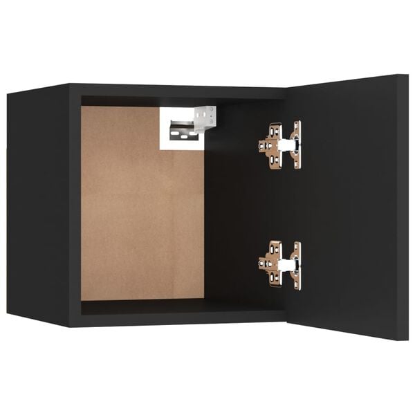 vidaXL Bedside Cabinet Black Engineered Wood 12.0 x 11.8 x 11.8 in