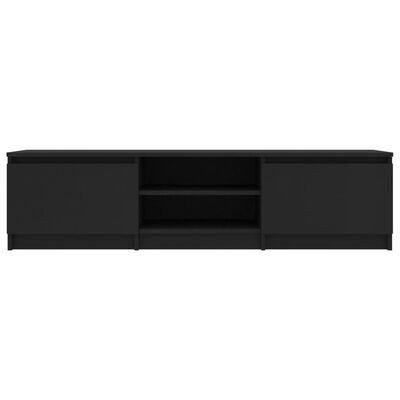 vidaXL TV Stand Black 55.1"x15.7"x14" Engineered Wood