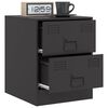 vidaXL Bedside Cabinet Black Steel Medium Bedside Cabinet Rectangular