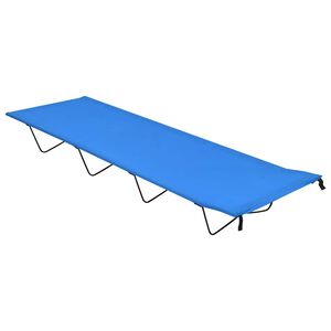 vidaXL Camping Bed Blue 600D Oxford fabric, Steel Single Foldable