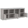 vidaXL Sideboard Grey Sonoma Engineered wood, Glass 64 x 14.6 x 26.4 in