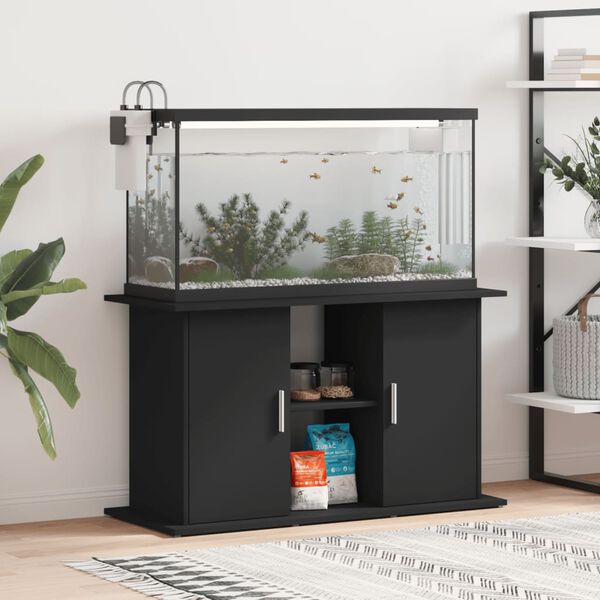 vidaXL Aquarium Stand Black Engineered wood Standard Aquarium Stand