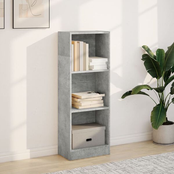 vidaXL Bookcase Concrete grey Engineered wood Medium Bookcase