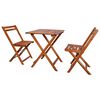 vidaXL Bistro Set Warm Natural Brown Solid Acacia wood Small Foldable