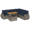 vidaXL 7 Piece Patio Sofa Set with Cushions Gray Poly Rattan
