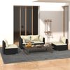vidaXL Garden Lounge Set Black, Cream