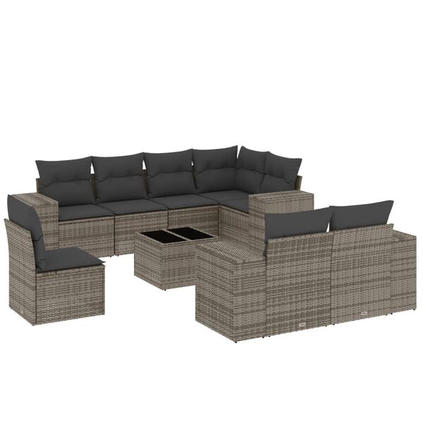 vidaXL Garden Sofa Set Grey