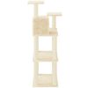 vidaXL Cat Tree Cream Engineered wood, plush, sisal 46.7 in tall