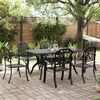 vidaXL Garden Dining Set Black Cast aluminum 7 Piece Set Ergonomic