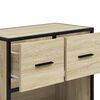 vidaXL Bedside Cabinet Sonoma oak Engineered wood, Metal Medium