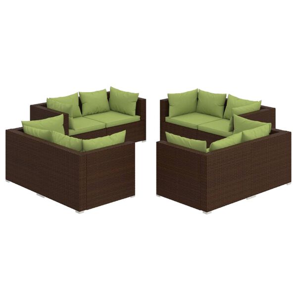 vidaXL Garden Lounge Set Brown PE rattan Large Modular
