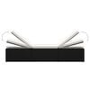 vidaXL Sun Lounger Black rattan and cream white cushion