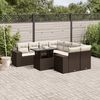 vidaXL Garden Sofa Set Brown, Cream White