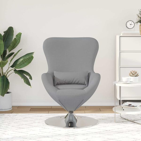 vidaXL Egg Chair Light Grey 24.80 x 28.74 x 35.43 in Fabric