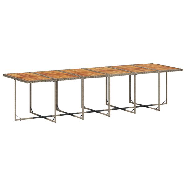 vidaXL Patio Dining Set Set of 12 Grey PE Rattan 12-Seater Foldable