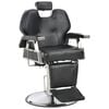 vidaXL Barber Chair Black Faux Leather, Metal Medium