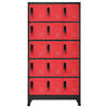 vidaXL Locker Cabinet Anthracite and Red Steel Large Locks
