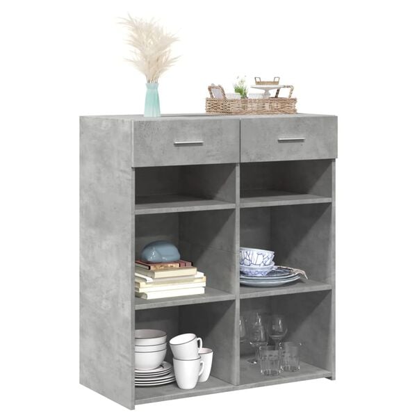 vidaXL Sideboard Concrete gray Engineered wood Medium Sideboard