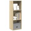 vidaXL Bookcase Sonoma Oak Engineered Wood Medium Bookcase Rectangular