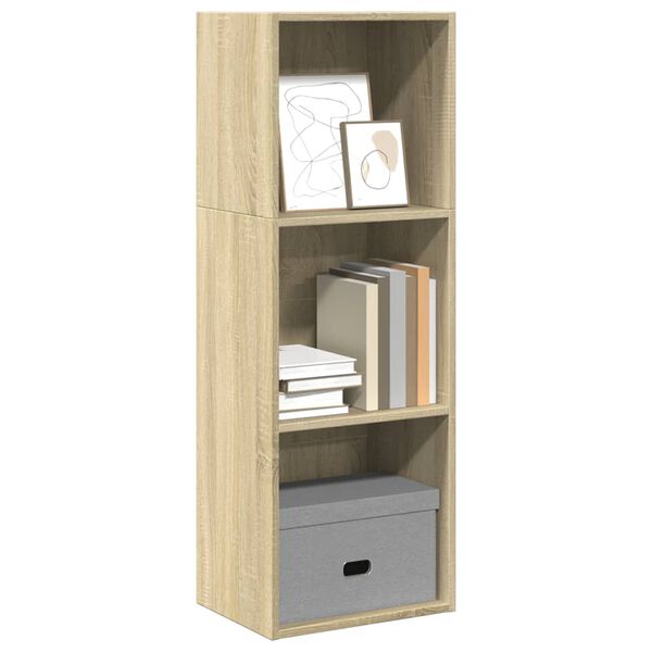 vidaXL Bookcase Sonoma Oak Engineered Wood Medium Bookcase Rectangular
