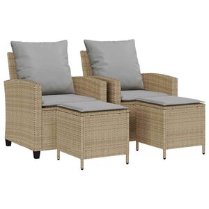vidaXL Garden Sofa Set Beige, Light Grey