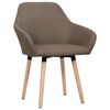 vidaXL Dining Chair Brown Fabric, solid wood Medium Seats Many