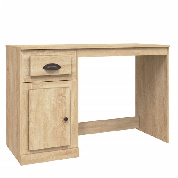 vidaXL Desk Sonoma Oak Engineered Wood Computer Desk Rectangular