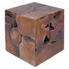 vidaXL Stool Brown Solid teak wood Medium Hardwood Wooden Stool