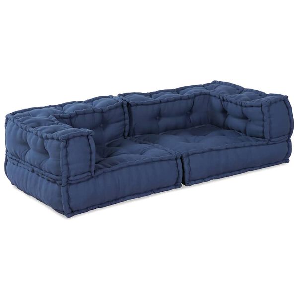 vidaXL Modular Sofa 3 pcs Indigo 55.12 x 27.56 x 14.17 in Fabric