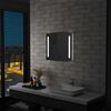vidaXL Bathroom Mirror Silver Glass 19.7 x 23.6 in Lights