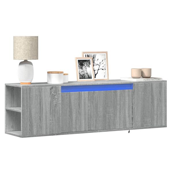 vidaXL TV Wall Cabinet Grey sonoma Engineered wood 53.1x12.2x15.6 in