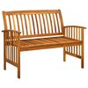 vidaXL Garden Bench Cream white cushion, Wood tone bench