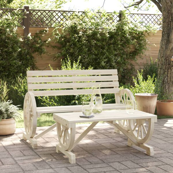vidaXL Garden Lounge Set natural wood Solid fir wood Medium Durable