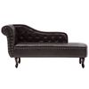 vidaXL Chaise Longue Antique brown PVC, Solid wood 66.1 x 22.8 x 30.3 in