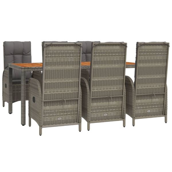 vidaXL Garden Dining Set Grey, Dark Grey