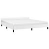vidaXL Bed Frame With Headboard White Faux leather, plywood, engineered wood