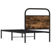vidaXL Bed Frame Smoked Oak Steel, Engineered Wood Small Single
