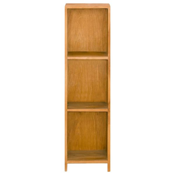 vidaXL Bookshelf Natural Wood Solid Teak Wood 11.8x11.8x43.3 in