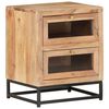 vidaXL Bedside Cabinet Brown Solid acacia wood, glass, powder-coated steel