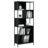 vidaXL Bookcase Black Engineered wood, powder-coated steel