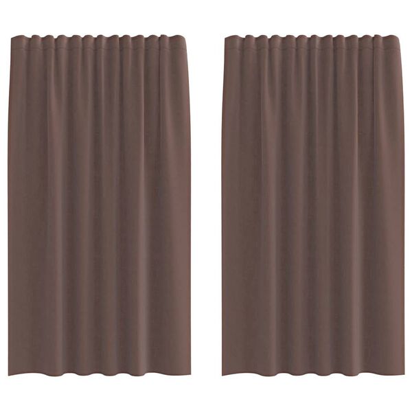 vidaXL Voile Curtains with Rod Pockets 2 pcs Brown