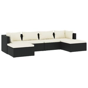 vidaXL Garden Lounge Set Black and Cream