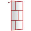 vidaXL Walk-in Shower Wall with Clear ESG Glass Red 35.4"x76.8"