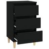 vidaXL Bedside Cabinet Black Engineered wood Medium Bedside Cabinet